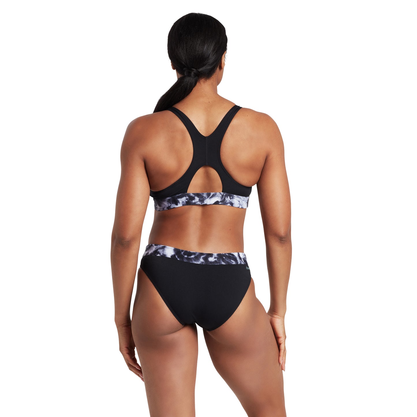 ZOGGS - WOMENS - Black MARBLE ACTIONBACK 2 PIECE SWIMSUIT