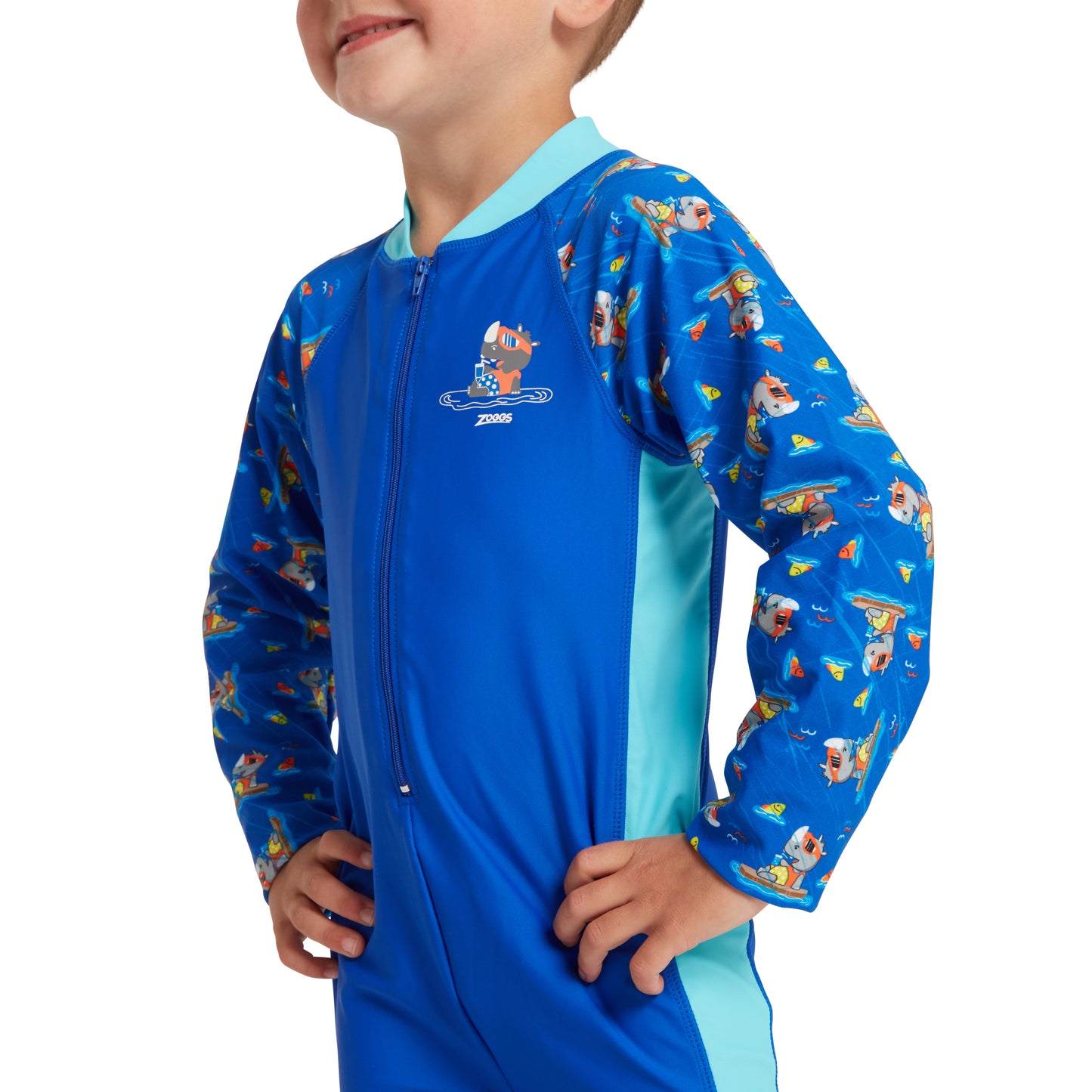 ZOGGS (ONLY 2 AVAILABLE) - BOYS - Hippo LONG SLEEVE ALL IN ONE SUIT