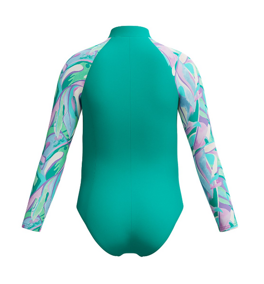 SPEEDO - GIRLS - Long Sleeve Swimsuit - Turquise Gem