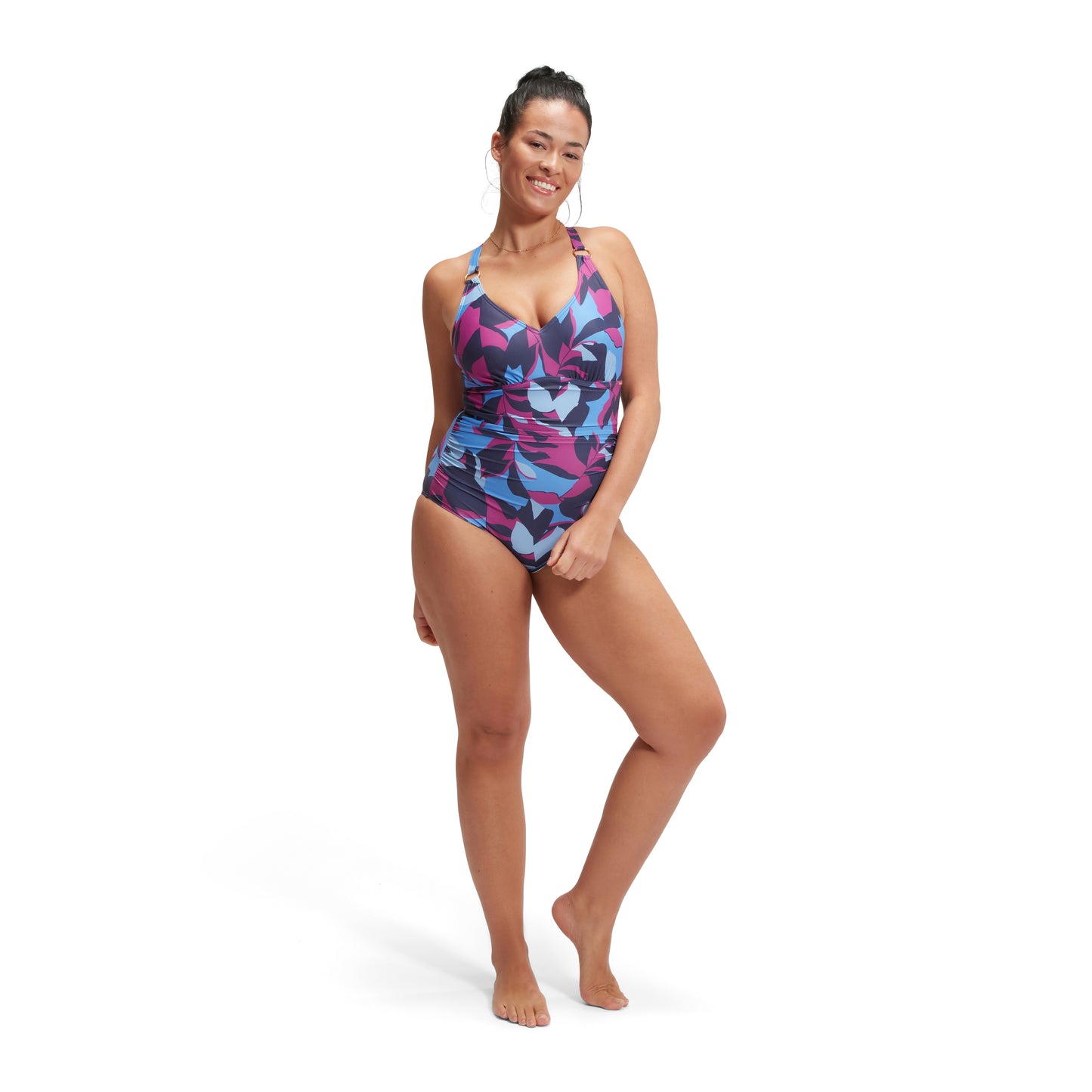 SPEEDO - WOMENS - Shaping Printed Vneck 1 Piece