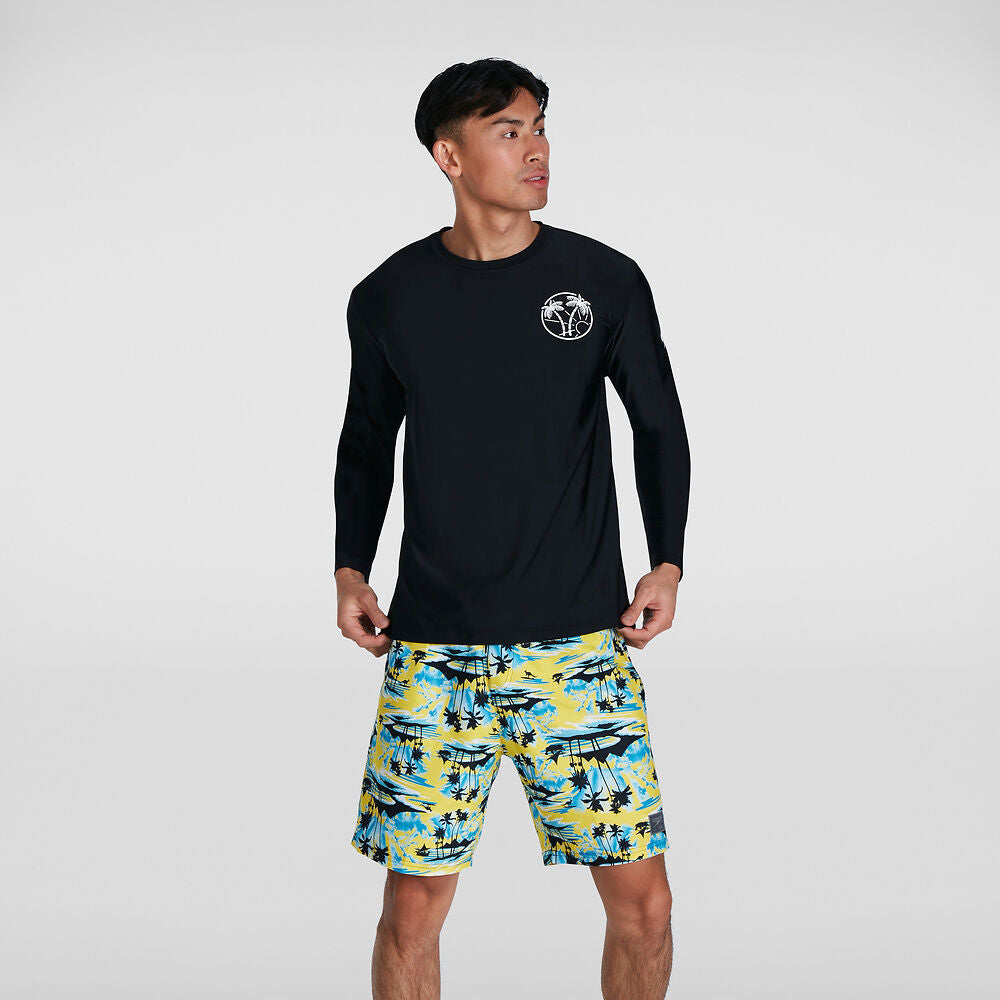 SPEEDO - Mens Printed Long Sleeve Swim Tee Rashie