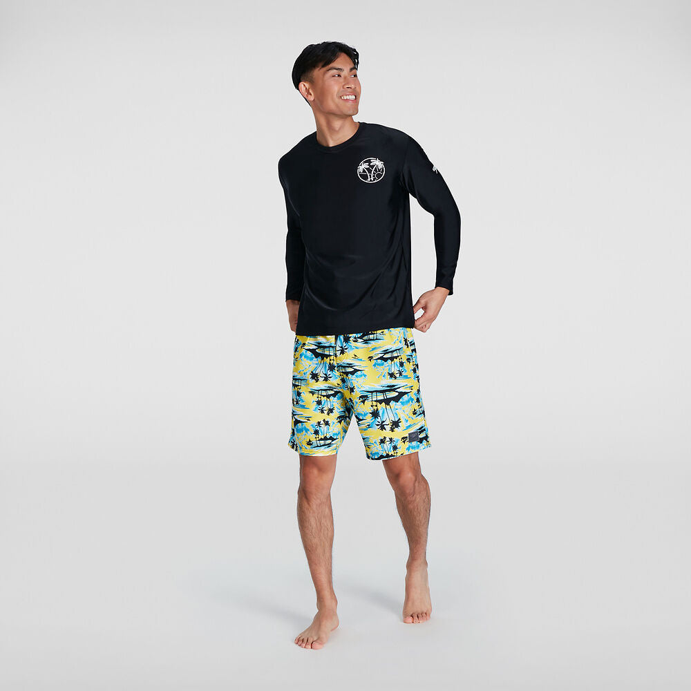 SPEEDO - Mens Printed Long Sleeve Swim Tee Rashie