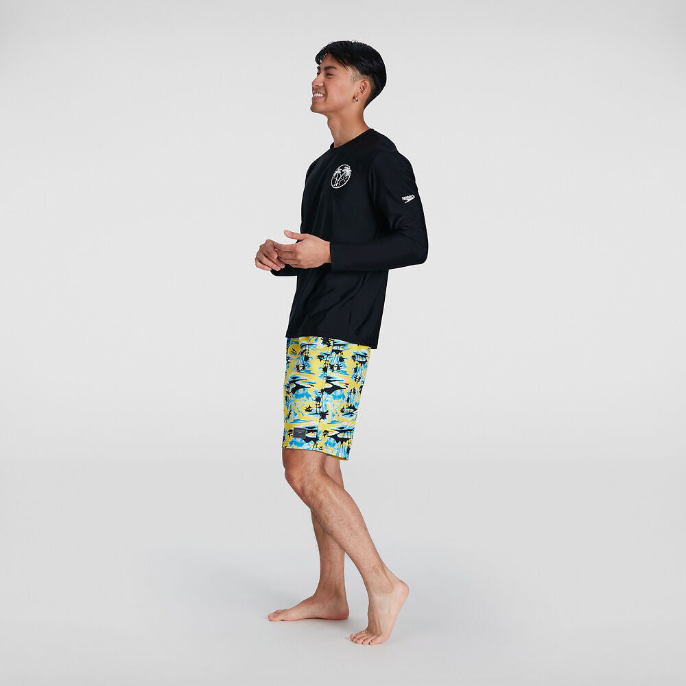 SPEEDO - Mens Printed Long Sleeve Swim Tee Rashie