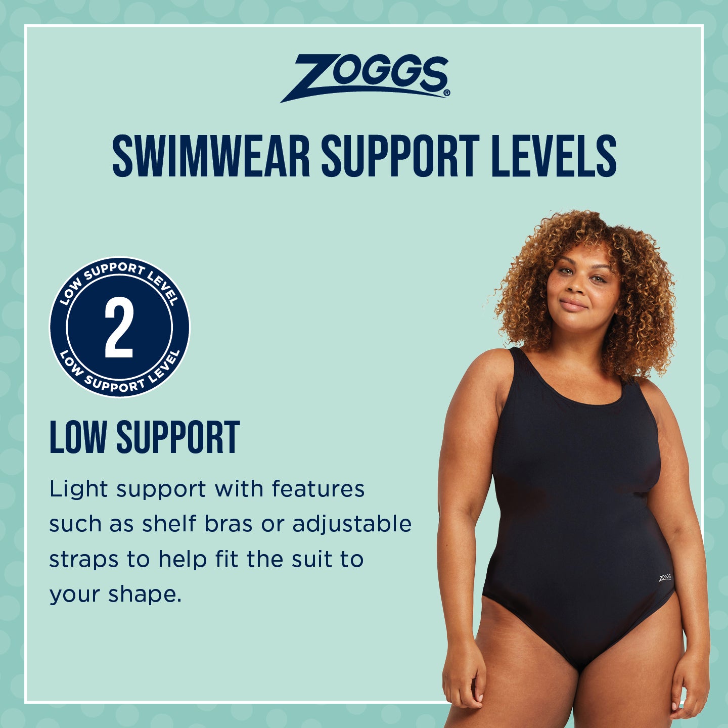 ZOGGS - WOMENS - Black MARBLE ACTIONBACK 2 PIECE SWIMSUIT