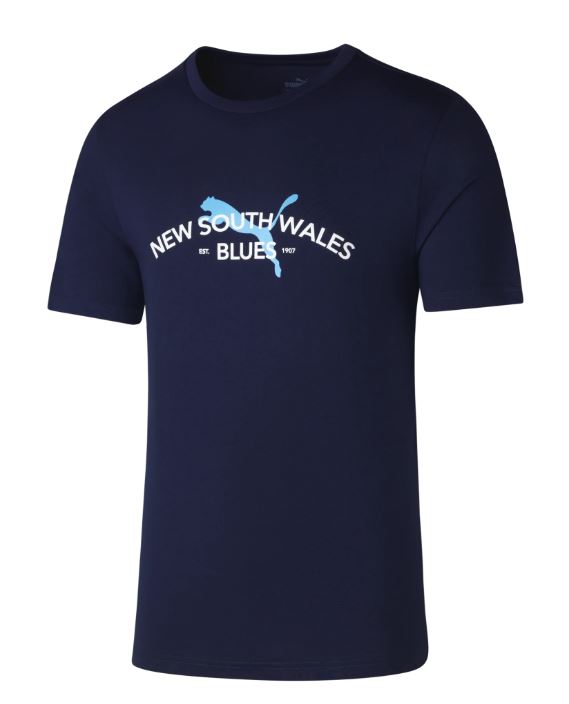 PUMA MENS 2024 NSW Blues Graphic Tee Hedges Sports Store