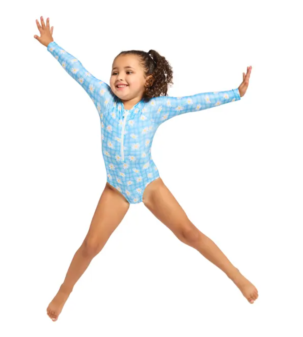 Daisy Check Paddle Suit - Girls