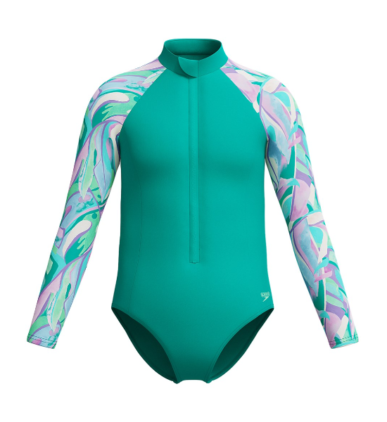 SPEEDO - GIRLS - Long Sleeve Swimsuit - Turquise Gem