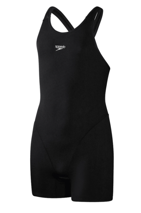 SPEEDO - Girls - Essential Endurance+ Legsuit  BLACK/WHITE LOGO