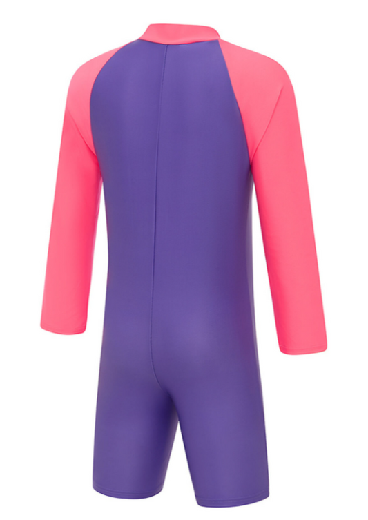 Toddler Girl Long Sleeve Zip Sunsuit