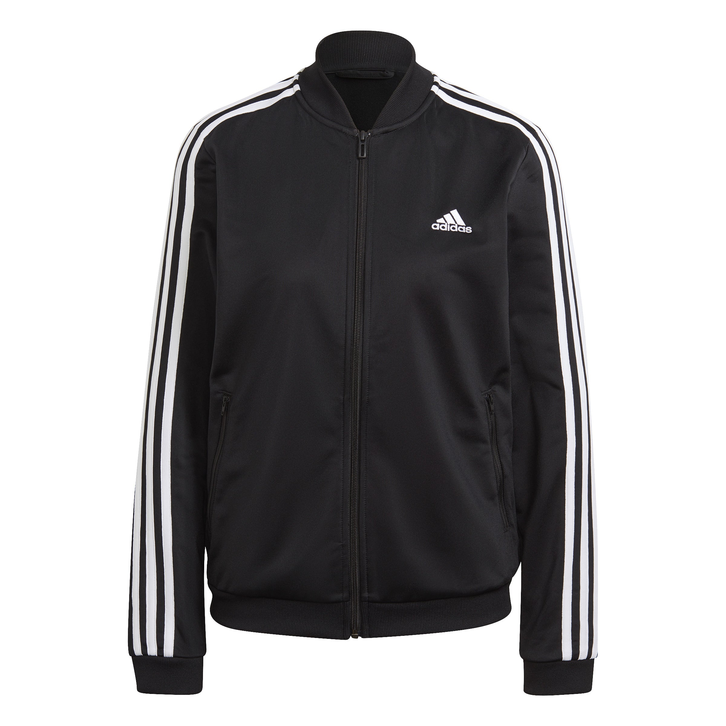 Adidas black clearance white tracksuit