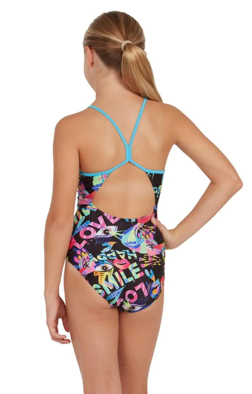 ZOGGS - GIRLS -  Sprintback One Piece - JOYFUL - SIZES 6, 12 LEFT ONLY