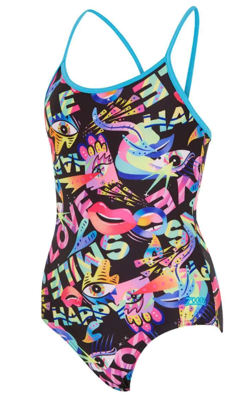 ZOGGS - GIRLS -  Sprintback One Piece - JOYFUL - SIZES 6, 12 LEFT ONLY