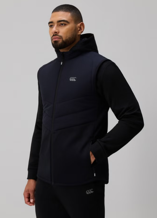 CANTERBURY - MENS TEMPO GILET FULL ZIP BLACK