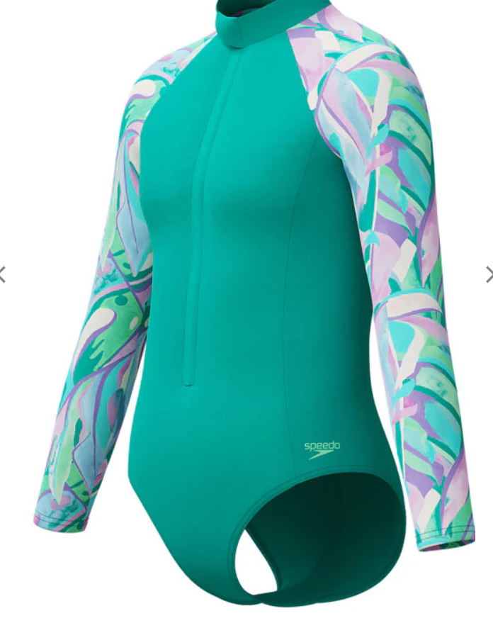 SPEEDO - GIRLS - Long Sleeve Swimsuit - Turquise Gem