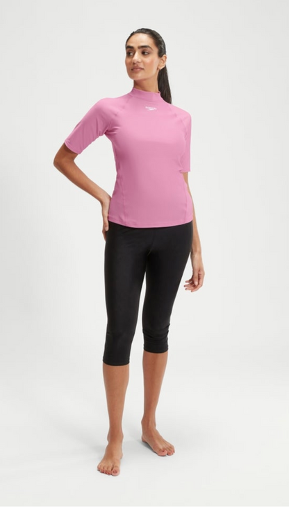 SPEEDO - Women's - Short Sleeve Rash Top - Pink