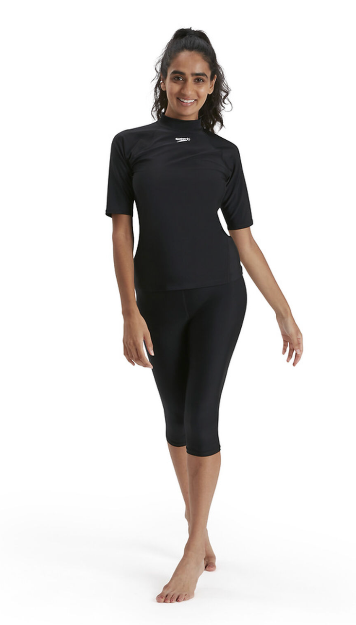 SPEEDO - Women's - Short Sleeve Rash Top - Black
