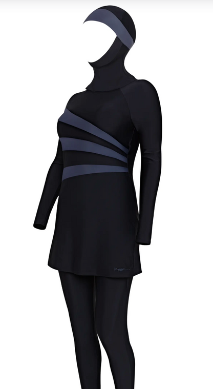 Zoggs - MeelUp Modesty Suit Black/Grey