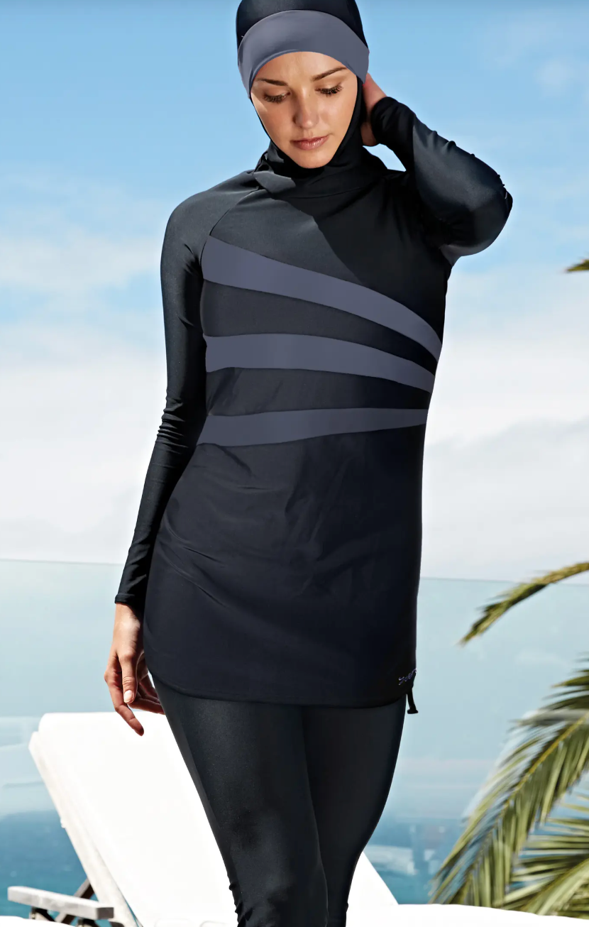 Zoggs - MeelUp Modesty Suit Black/Grey