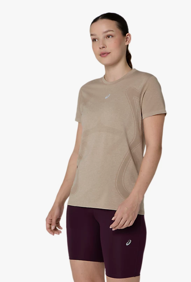 ROAD SEAMLESS SHORT SLEEVED TOP - GREIGE - Women's
