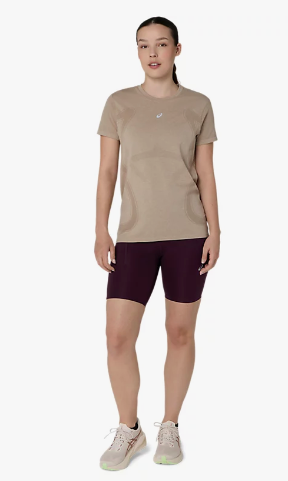 ROAD SEAMLESS SHORT SLEEVED TOP - GREIGE - Women's