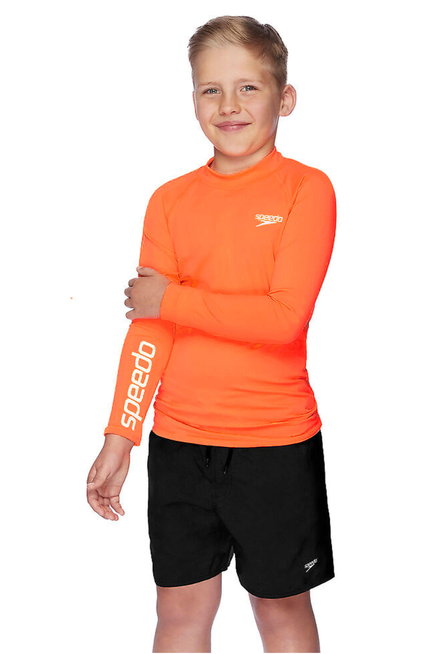 Long Sleeve Rash Top - Neon Orange - Junior