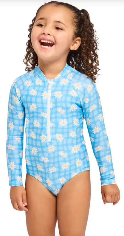 Daisy Check Paddle Suit - Girls