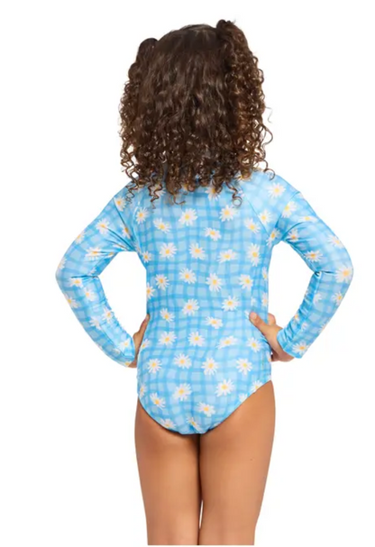 Daisy Check Paddle Suit - Girls