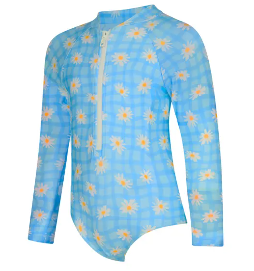 Daisy Check Paddle Suit - Girls