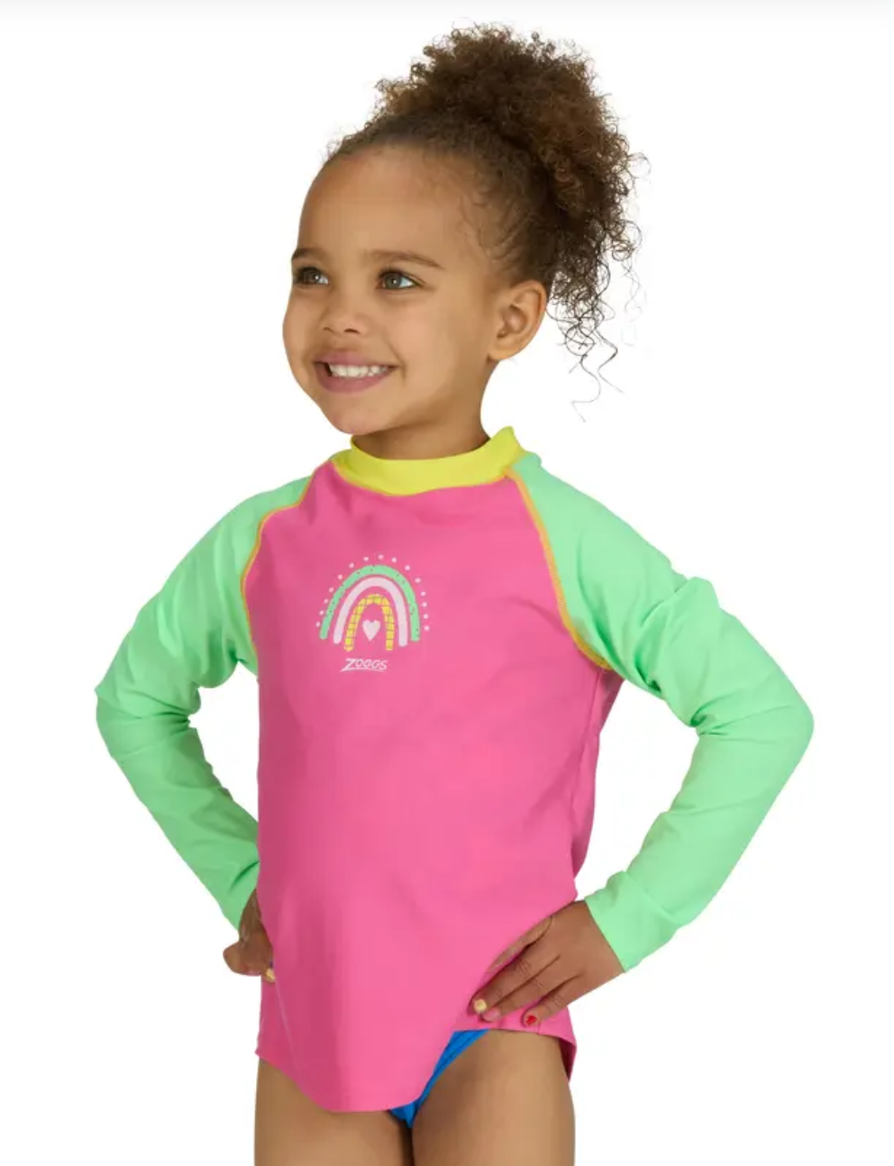 Rainbow Magenta Long Sleeve Zip Sun Top