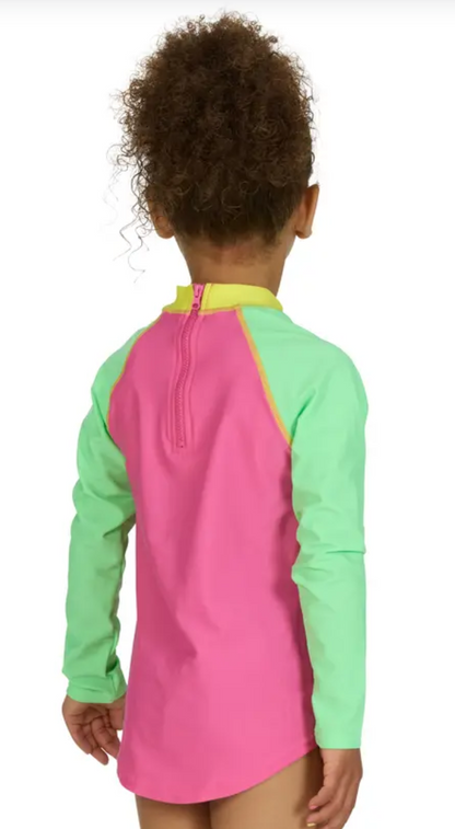 Rainbow Magenta Long Sleeve Zip Sun Top