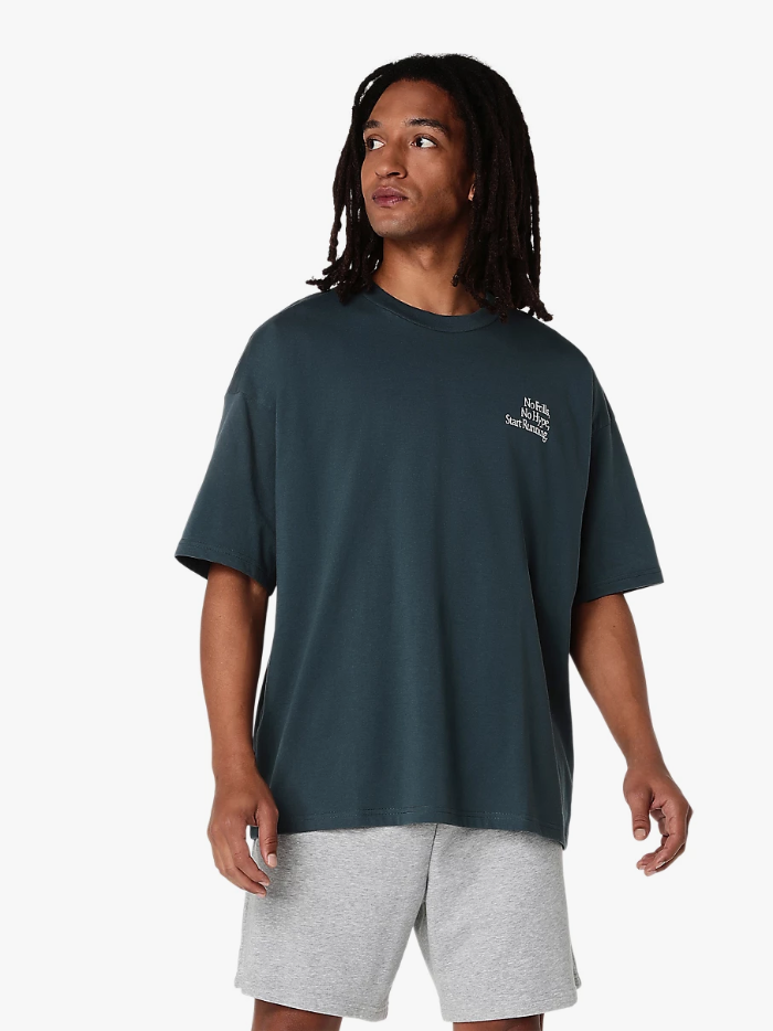 Runner Message Graphic Relaxed Tee - Raw Indigo
