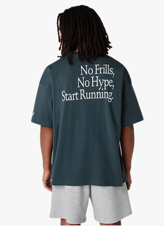 Runner Message Graphic Relaxed Tee - Raw Indigo