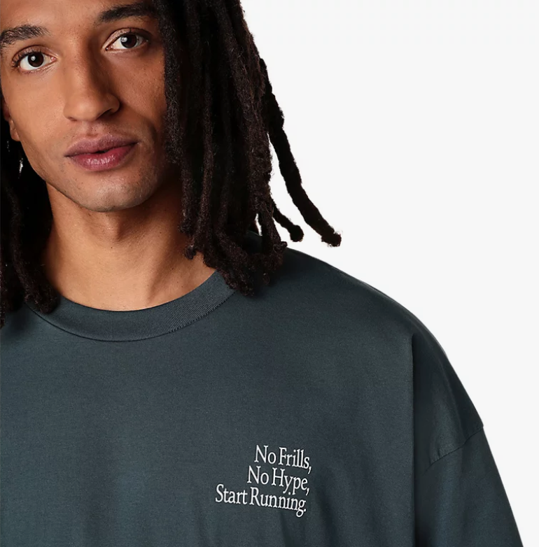 Runner Message Graphic Relaxed Tee - Raw Indigo