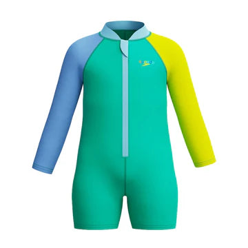 Long Sleeve Colourblock Zip 1 Piece- Multiple Colours